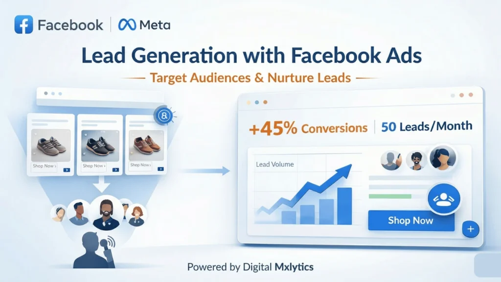 Facebook Ads lead generation campaigns using audience targeting and retargeting to increase conversions and ROI