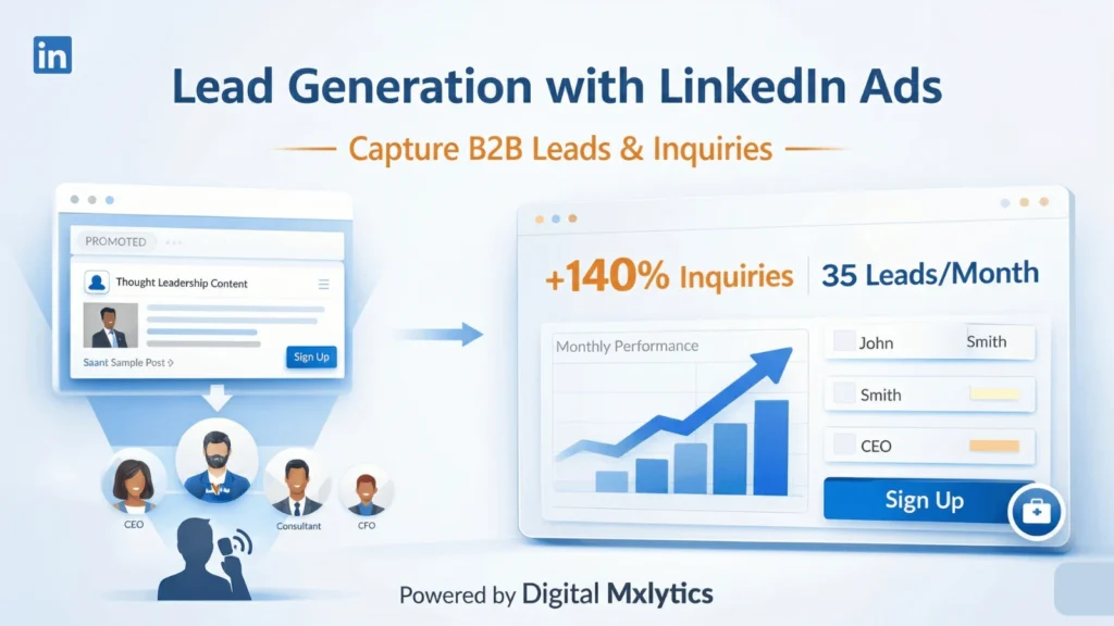 LinkedIn Ads B2B lead generation campaigns targeting decision makers to generate high-quality leads and conversions